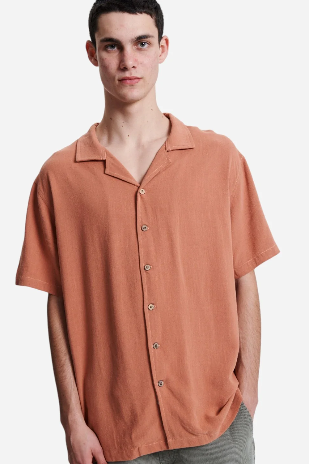 The Critical Slide Society Ernie Resort Shirt in Dark Peach - Image 6