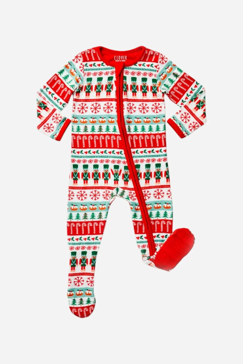Clover Baby & Kids Fair Isle Soft & Stretchy Zipper Footie
