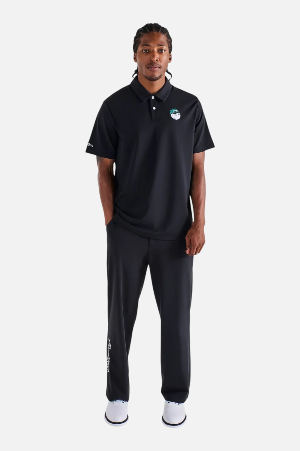 Malbon Golf Fairway Baldwin Polo in Black - Image 3
