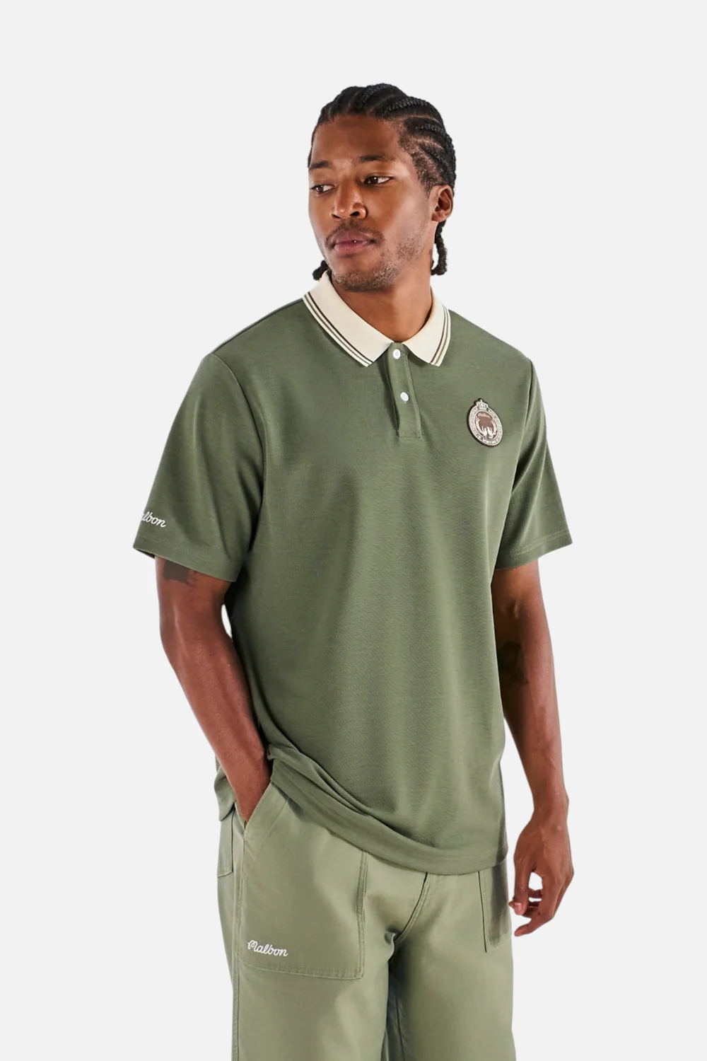 Malbon Fairway Oakwood Polo in Olivine