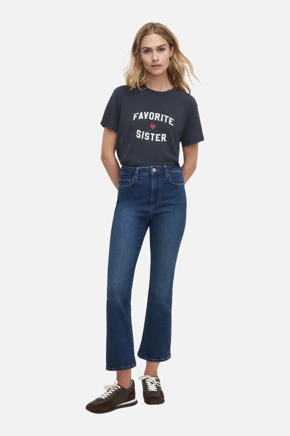 Favorite Daughter Favorite Sister Tee in Navy & Gardenia - Image 2