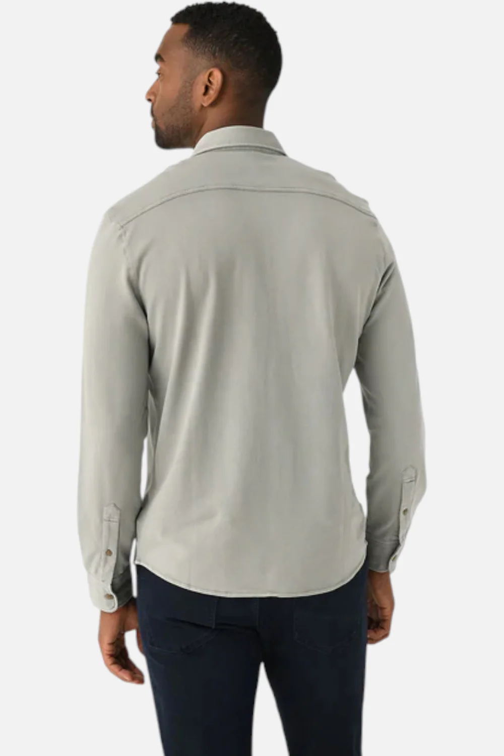 Faherty Men's Field Knit Utility Shirt in Coastal Sage - Image 5