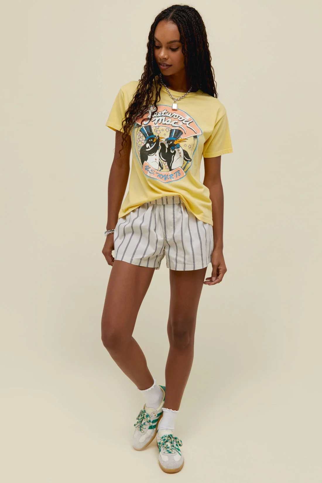 Daydreamer LA Fleetwood Mac Us '78 Ringer Tee in Yellow Bloom - Image 5