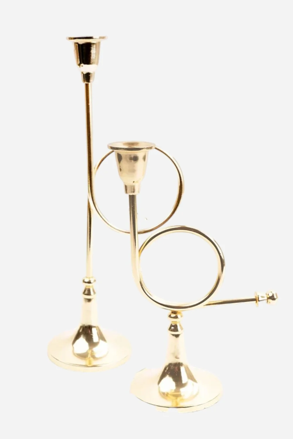 French Horn Candlestick Holder