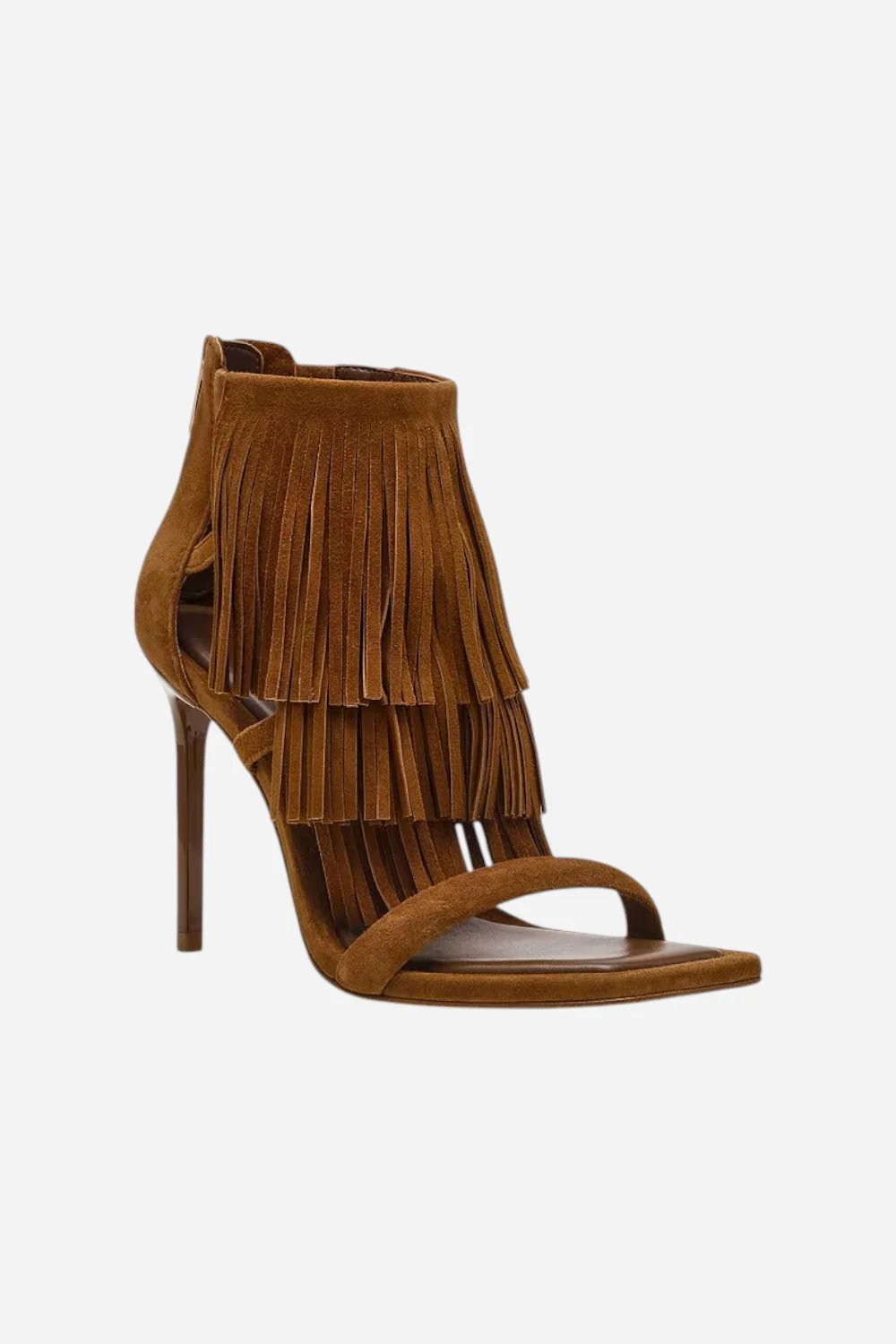 Steve Madden Fringzy Suede Dress Sandal in Chestnut - Image 2