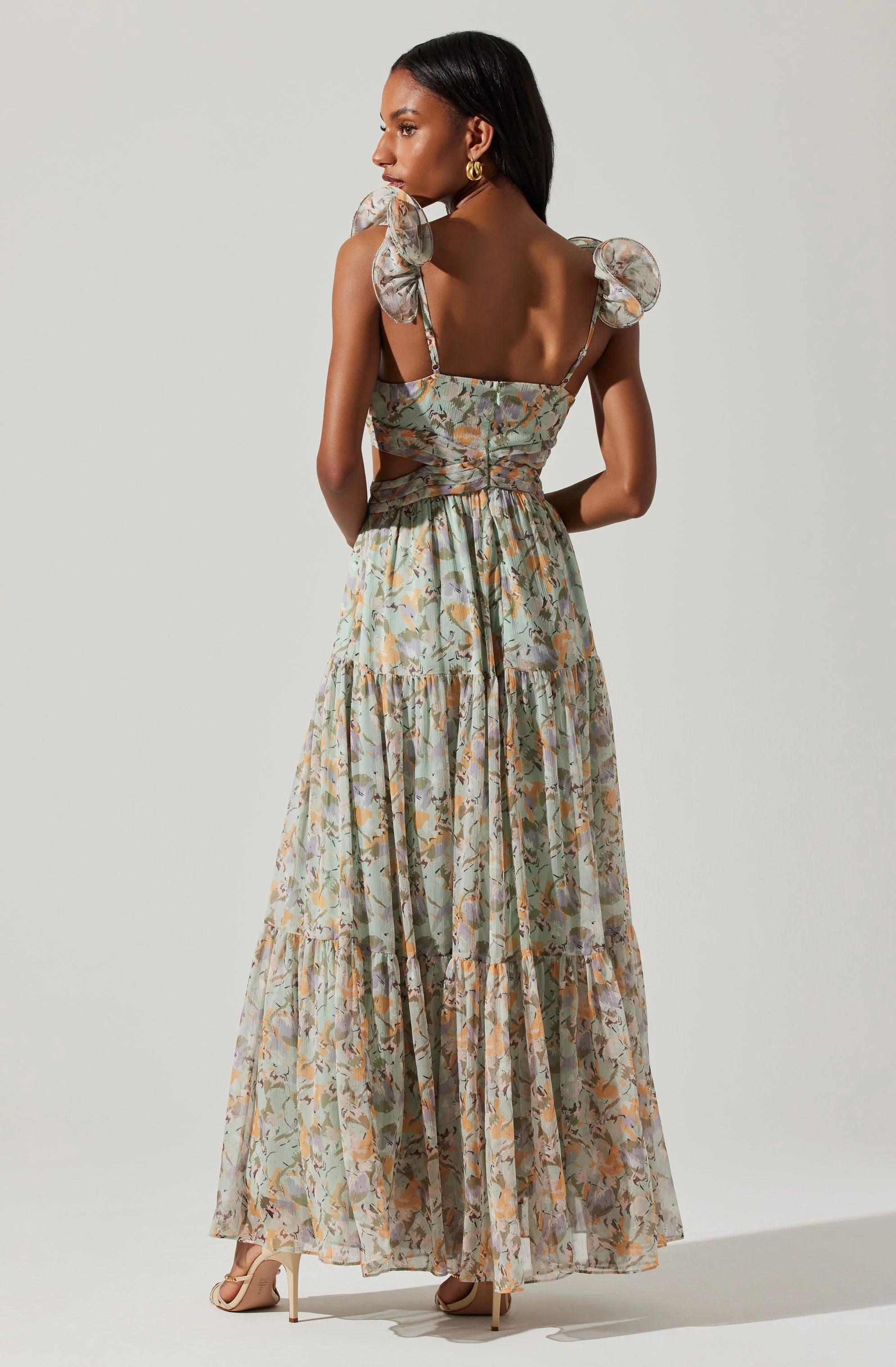 ASTR The Label Fritillaria Maxi Cut Out Dress in Mint Purple - Image 5