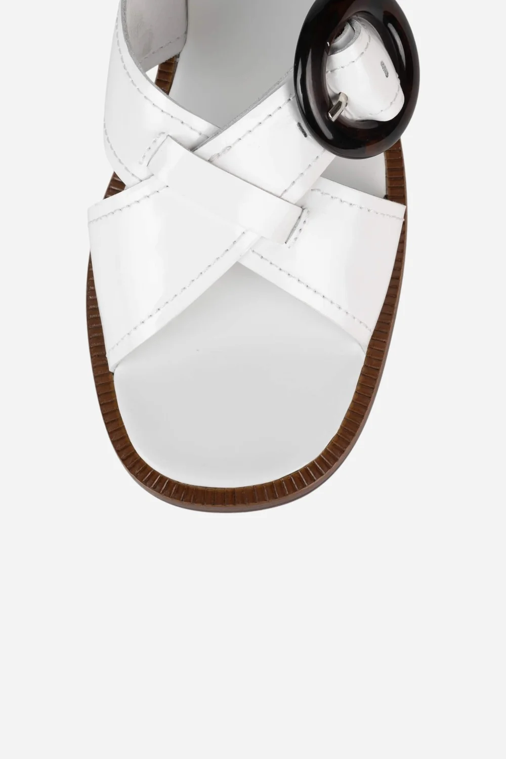 Jeffrey Campbell Glimpse Heeled Sandals in White Box Natural Stack - Image 4