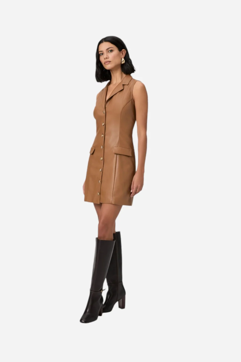 Paige Graciella Dress in Argan Oil Faux Leather - Image 2