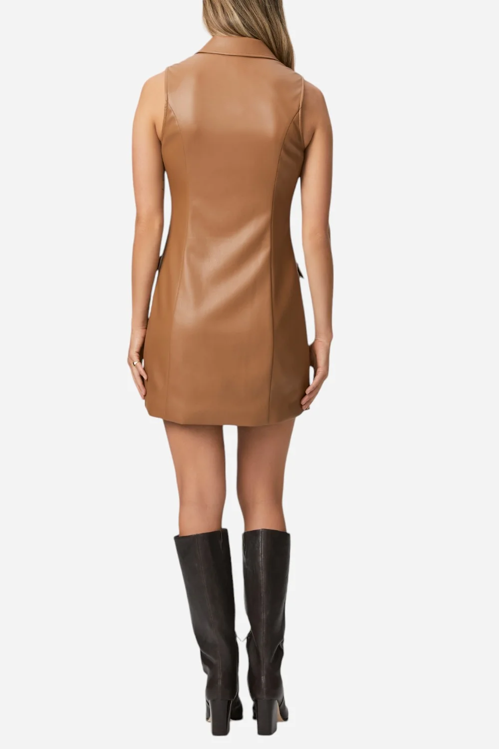 Paige Graciella Dress in Argan Oil Faux Leather - Image 3