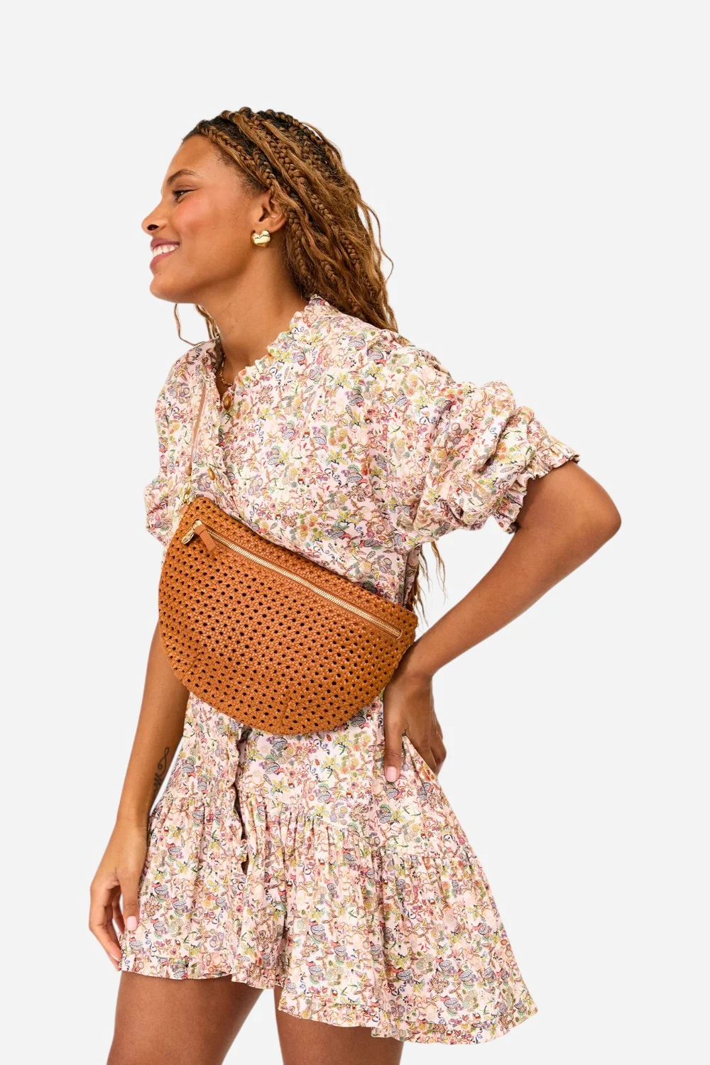 Clare V Grande Fanny in Tan Rattan - Image 3