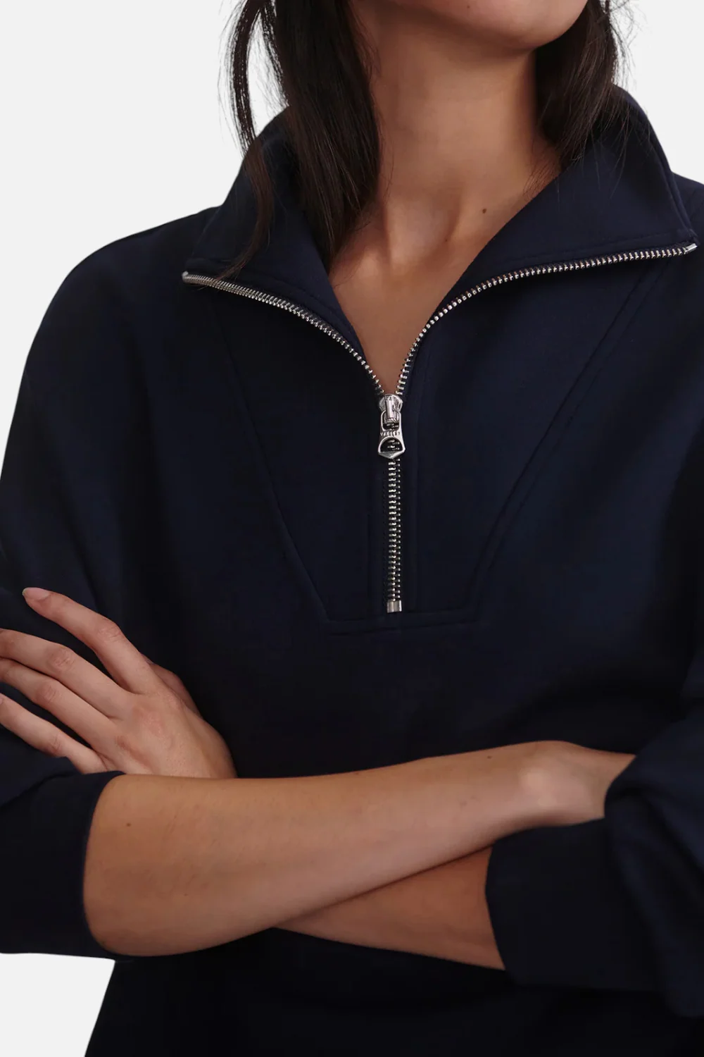 Varley Hawley Half Zip Sweat in Navy - Image 2