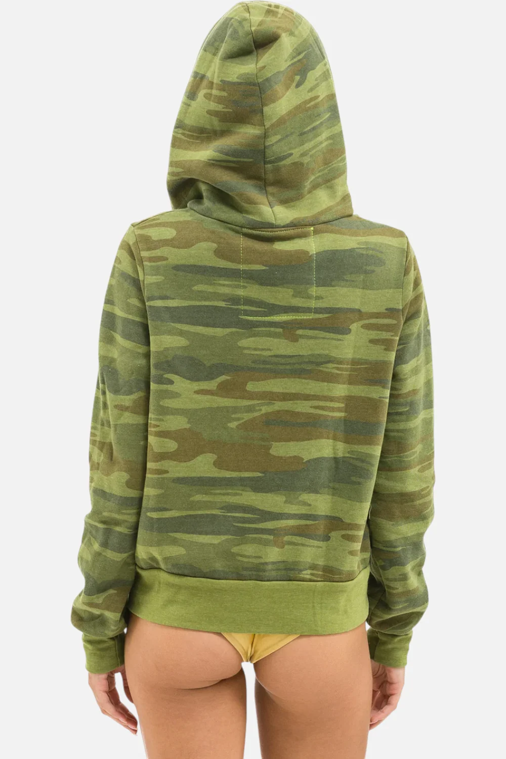 Aviator Nation Heart 2 Zip Hoodie in Camo & Neon Pink - Image 3