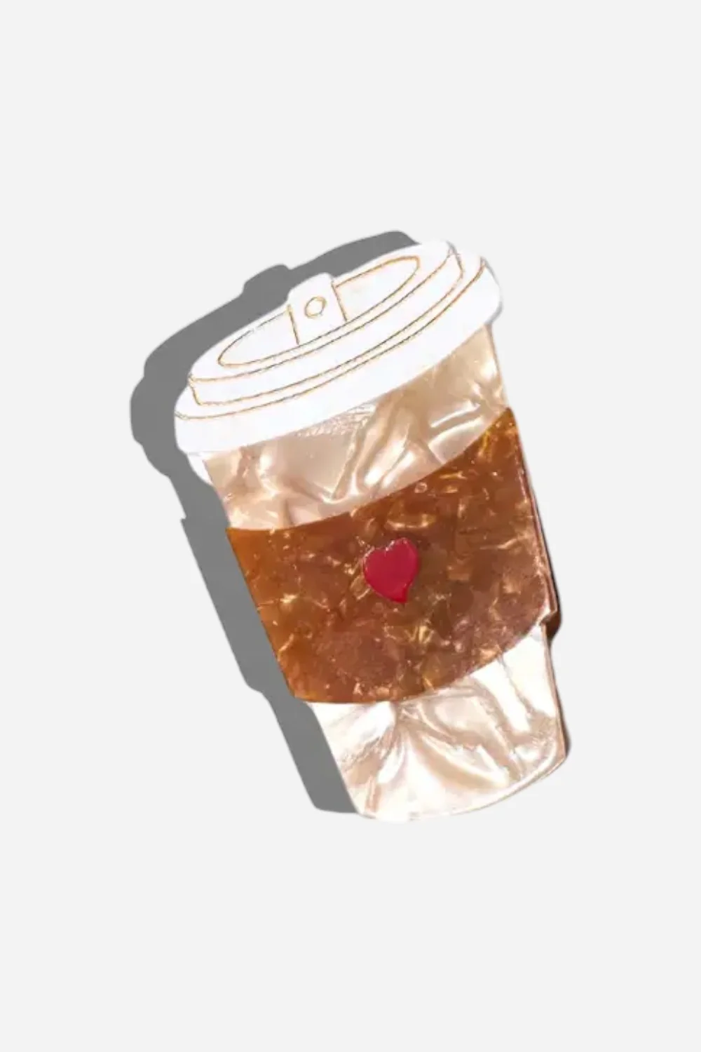 Solar Eclipse Heart Coffee Cup Hair Clip