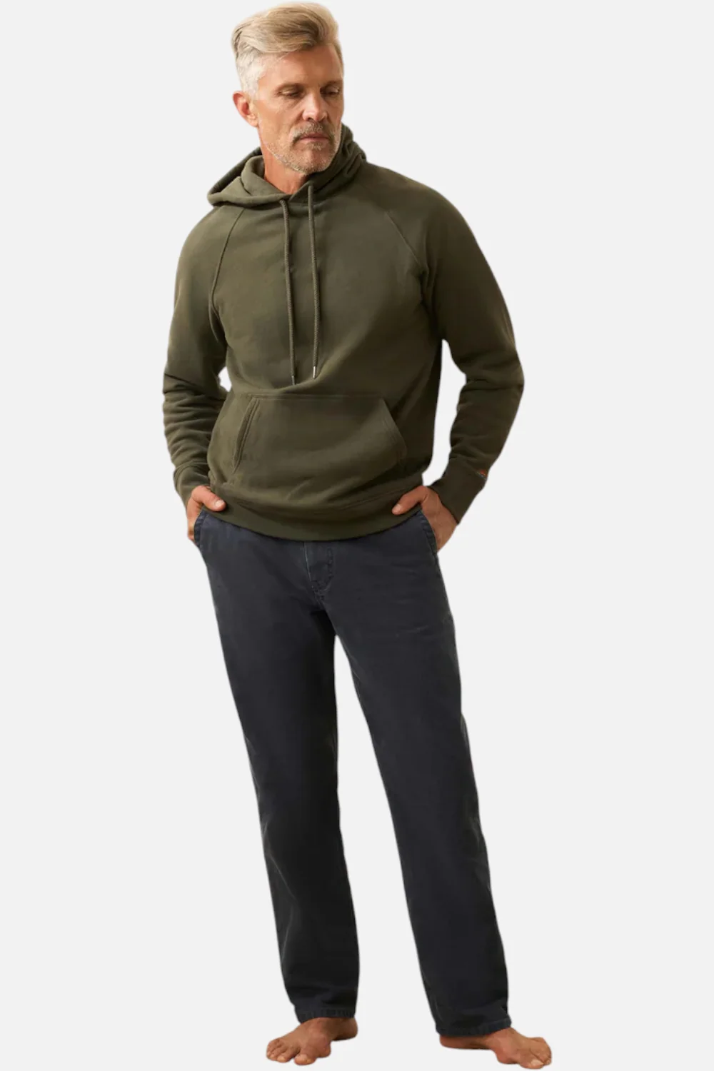 Faherty Men's High Standard Fleece Hoodie in Fall Evergreen - Image 5