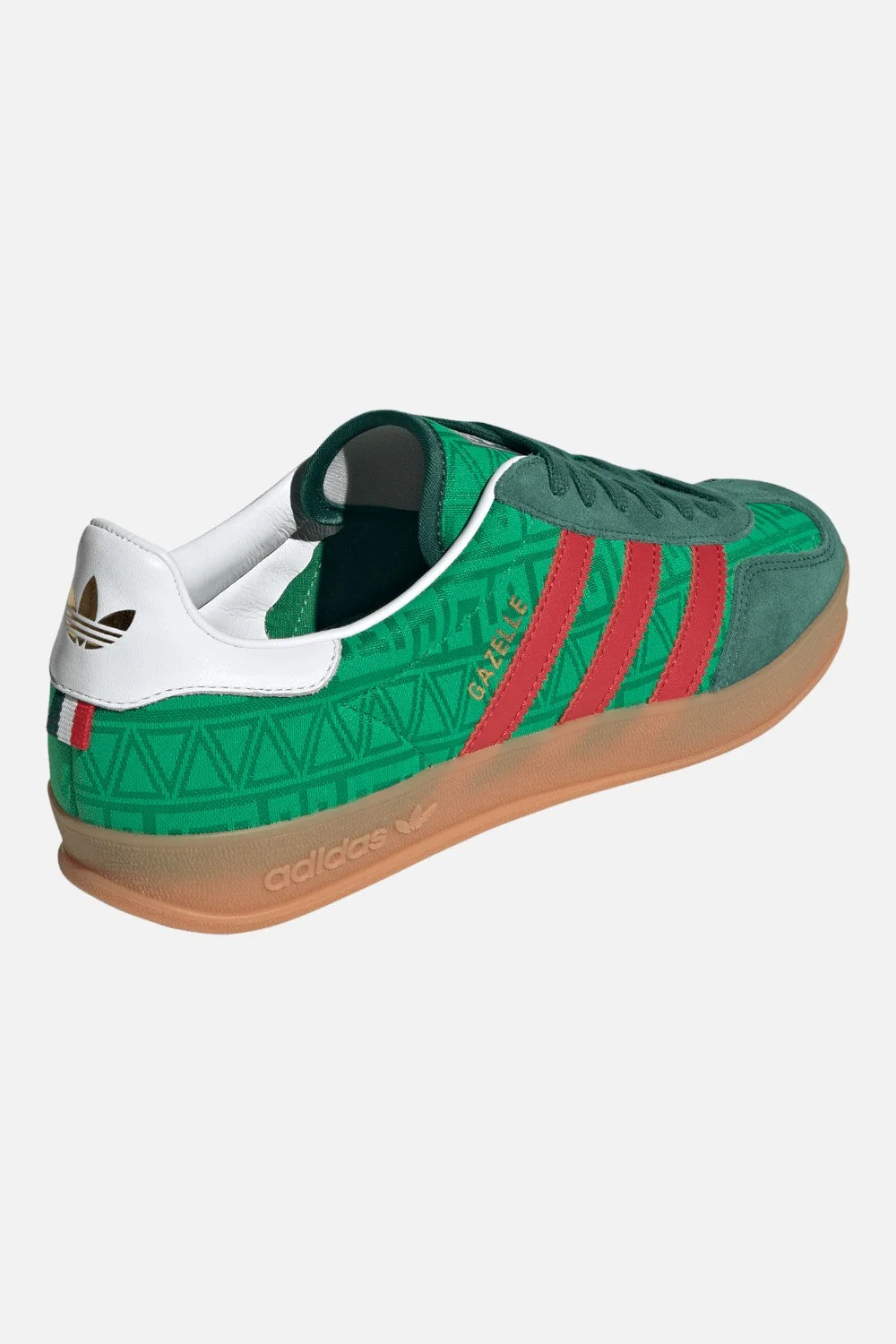Adidas Gazelle Mexico Indoor Sneakers in Green & Scarlet - Image 4