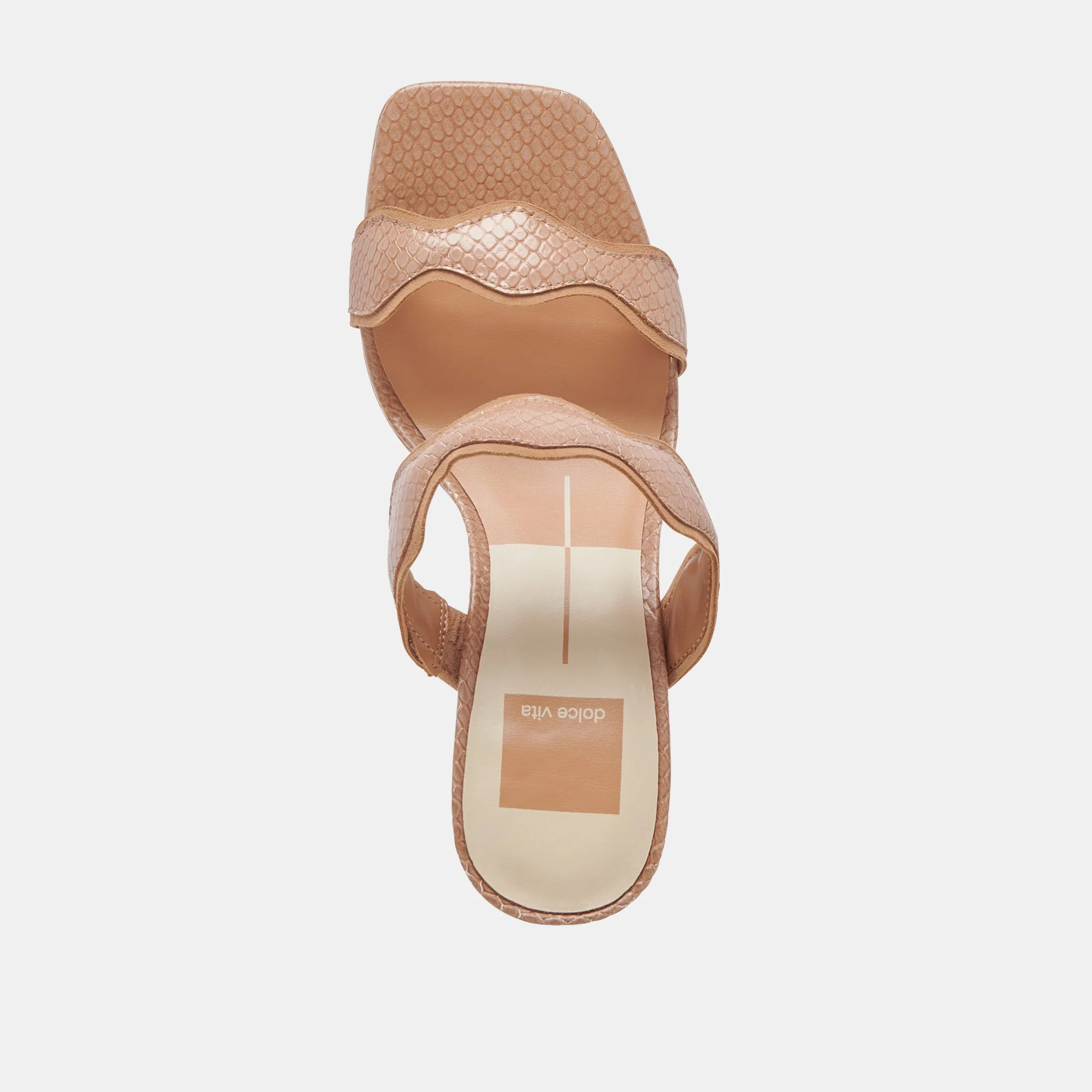 Dolce Vita Ilva Heels in Toffee Embossed Leather - Image 8