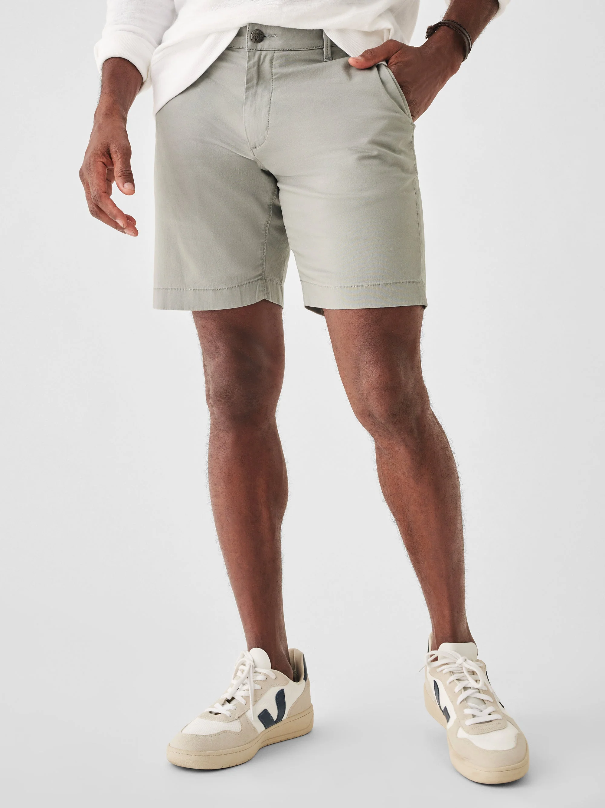Faherty Island Life 8" Shorts in Fog Grey
