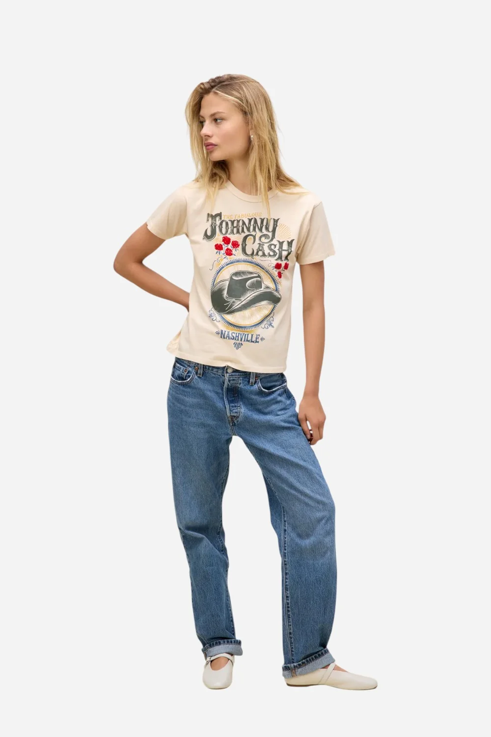 Daydreamer LA Johnny Cash The Fabulous Ringer Tee - Image 3