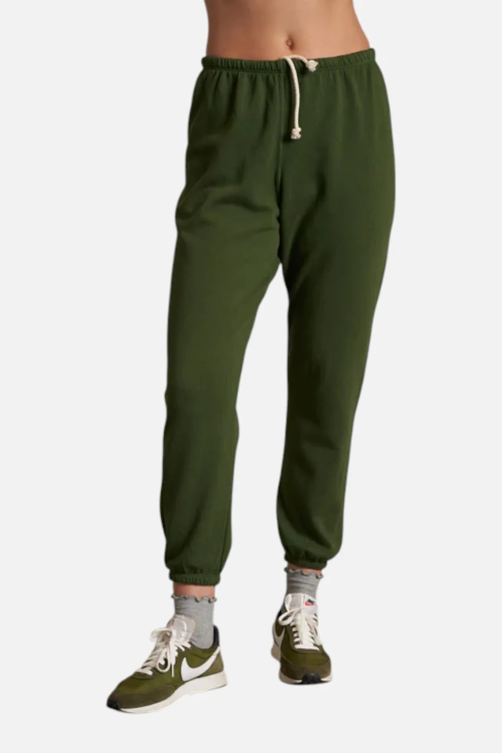 Perfect White Tee Women's Johnny French Terry Sweatpant in Fern Green