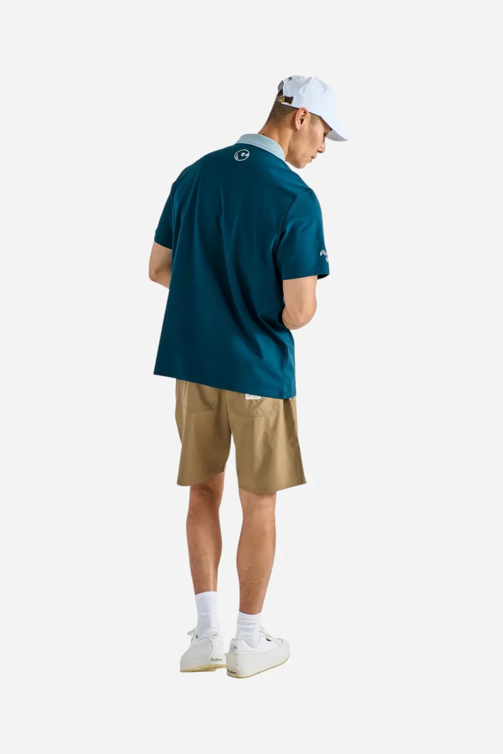Malbon Golf Jovis Solid Polo in Ocean - Image 4