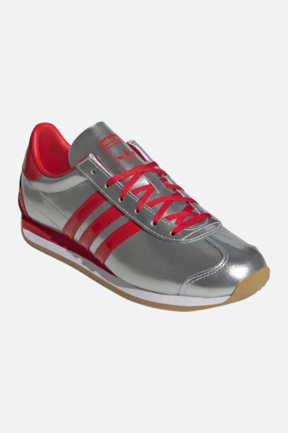 Adidas Women's Country Og in Silver Metallic & Better Scarlet - Image 3