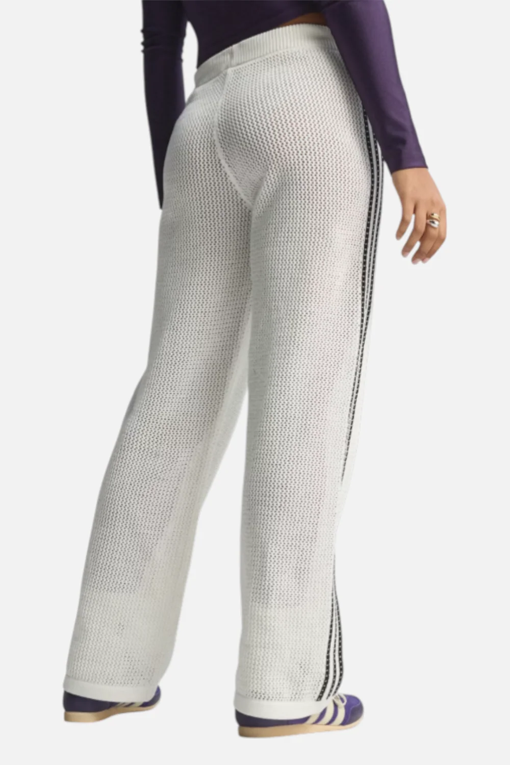 Adidas Women's Knitted Crochet Firebird Track Pant - Image 4
