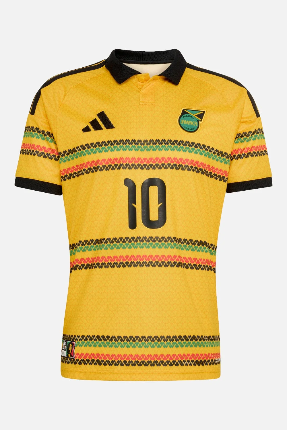 Adidas Jamaica 26 x Bob Marley Home Jersey in Bold Gold - Image 6