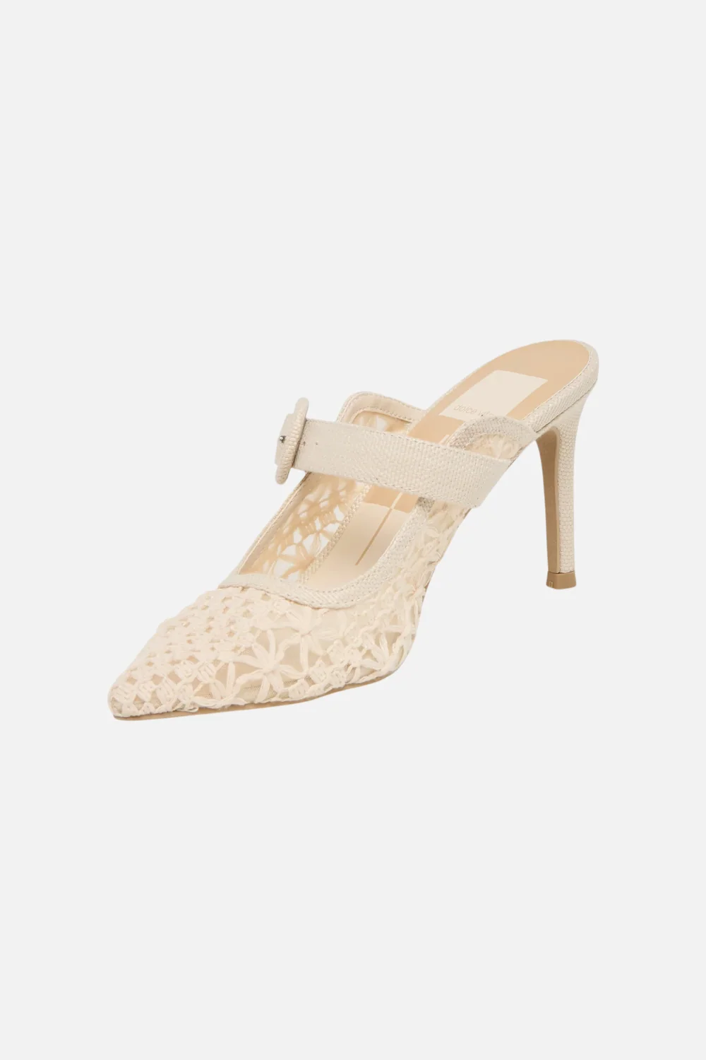 Keekee Mule Stiletto in Natural Cross Hatch Raffia - Image 8