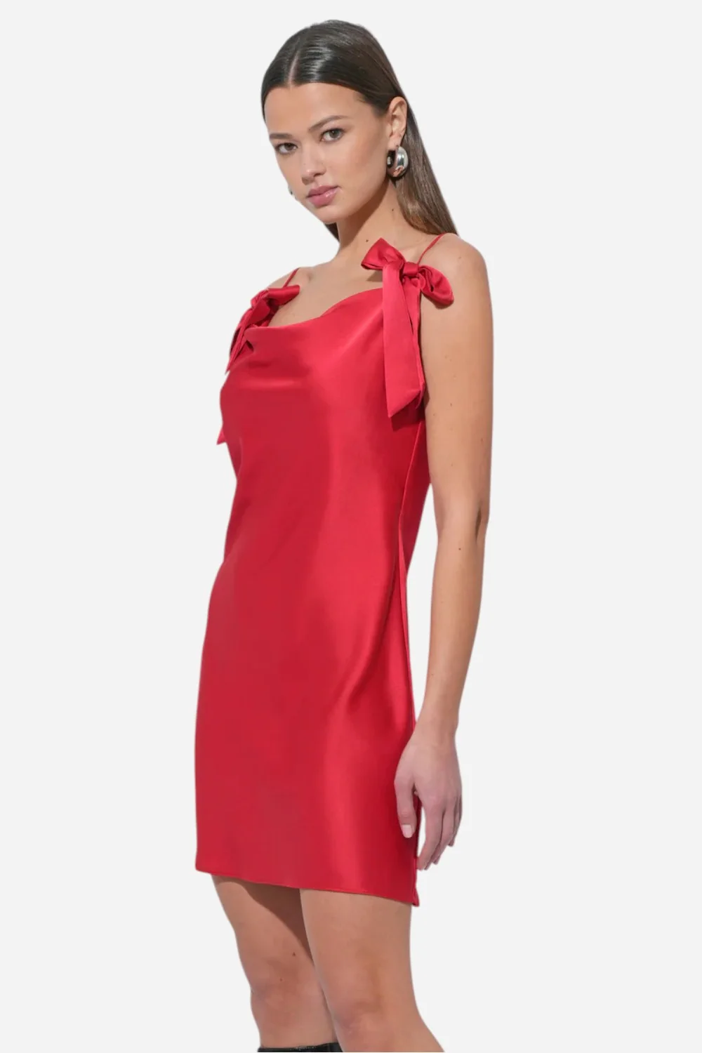 Adelyn Rae Kia Satin Mini Dress with Bows - Image 2