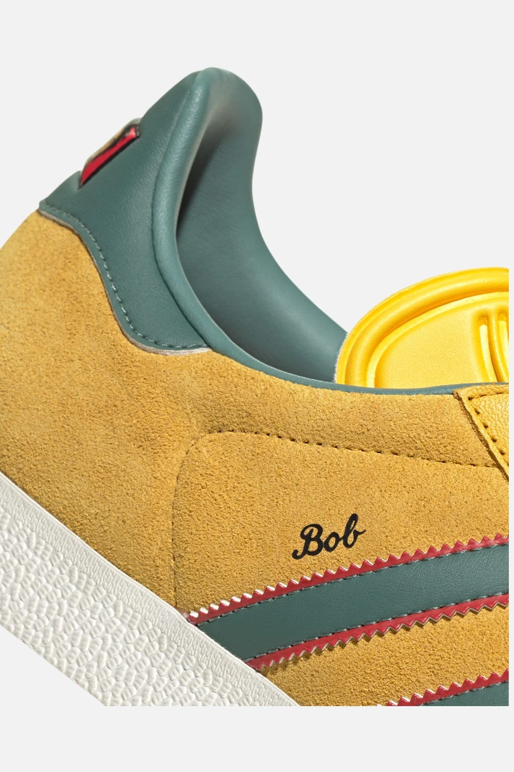 Adidas Gazelle Jamaica x Bob Marley Sneakers in Bold Gold & Pure Ruby - Image 7
