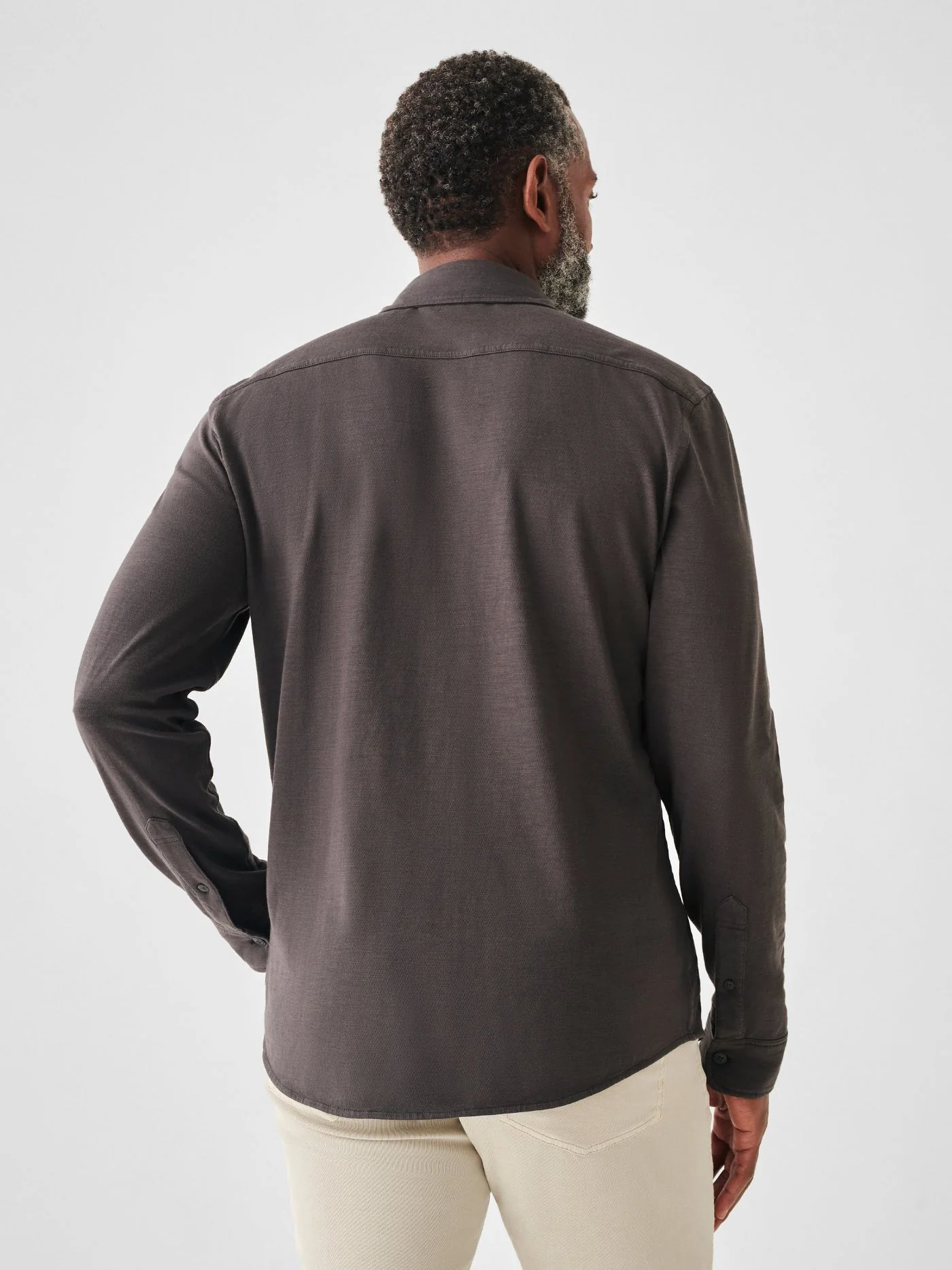 Faherty Knit Seasons Shirt Double Pocket in Washed Black - Image 5