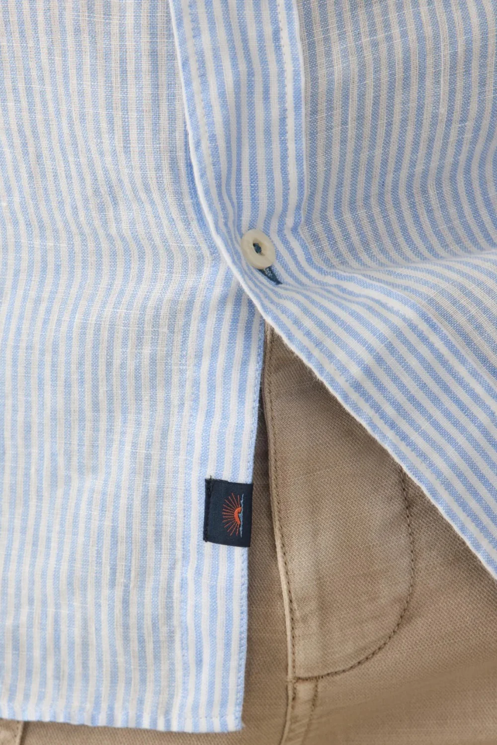 Faherty Laguna Linen Shirt in Summer Classic Stripe - Image 4