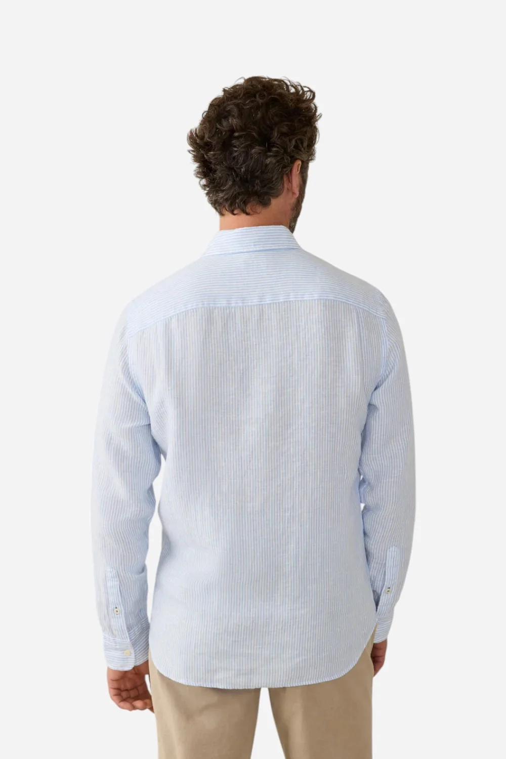 Faherty Laguna Linen Shirt in Summer Classic Stripe - Image 5