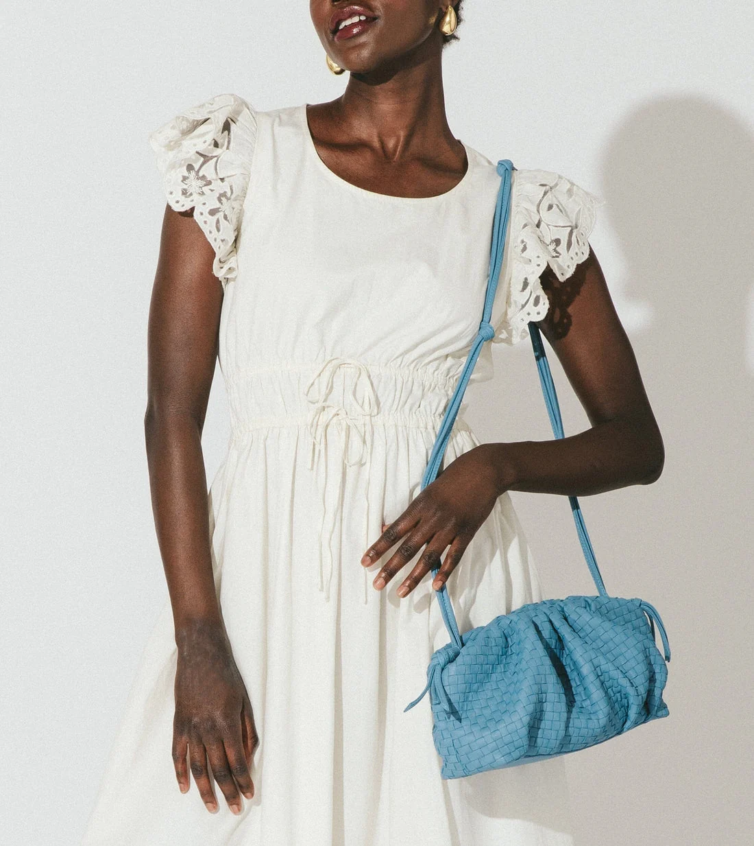 Cleobella Lake Leather Shoulder Bag in Periwinkle - Image 3