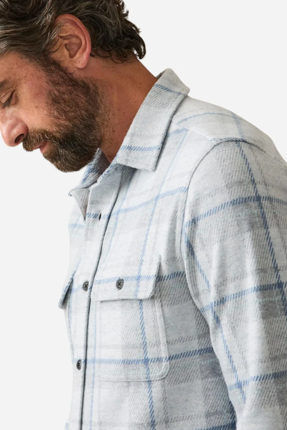 Faherty Legend Sweater Shirt Maine Sky Plaid - Image 2