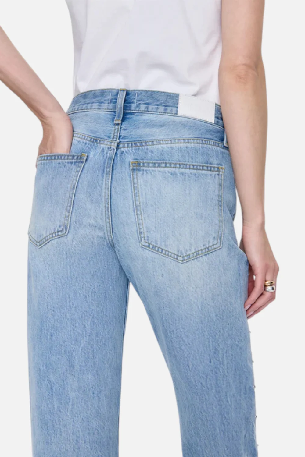 Pistola Lexi Mid Rise Bowed Straight Jean in Aries - Image 2