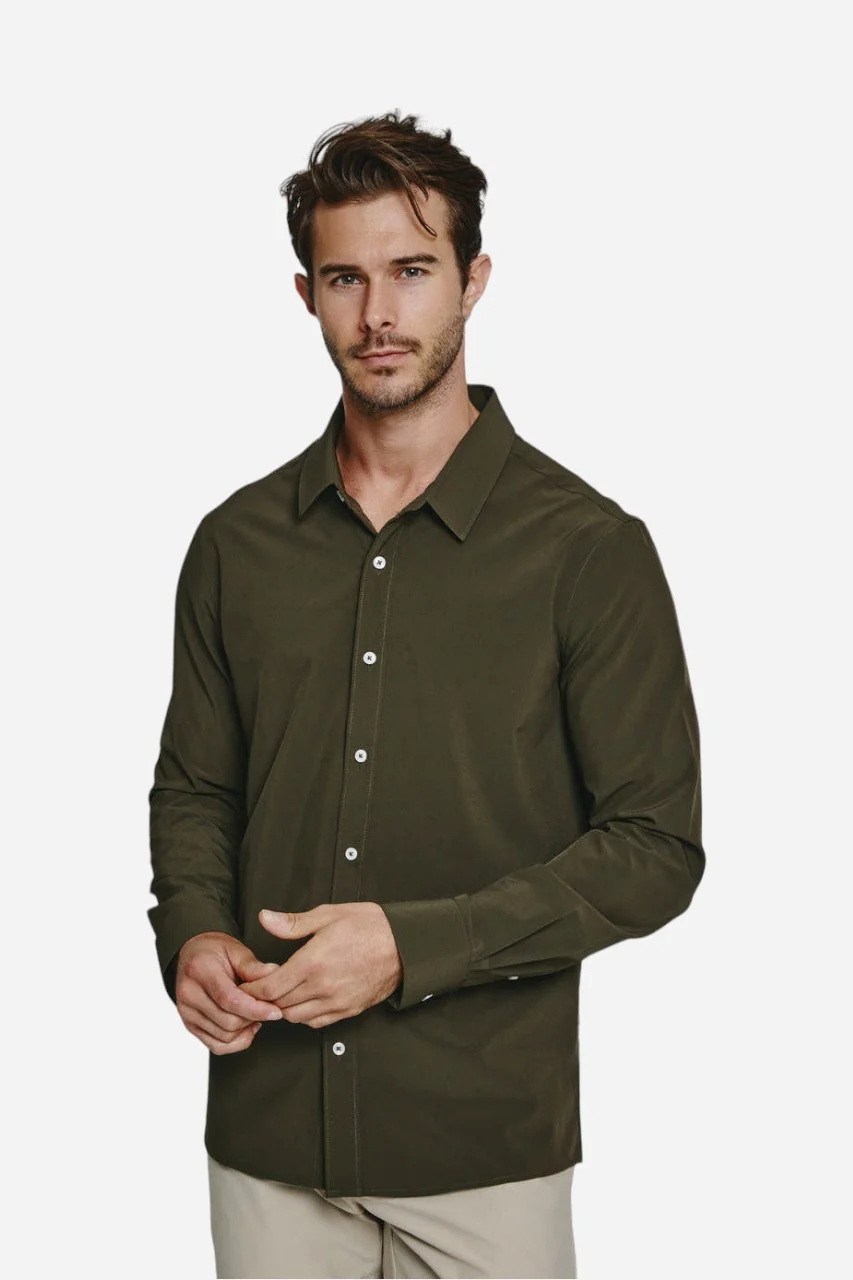 7 Diamonds Liberty Long Sleeve Shirt in Olive