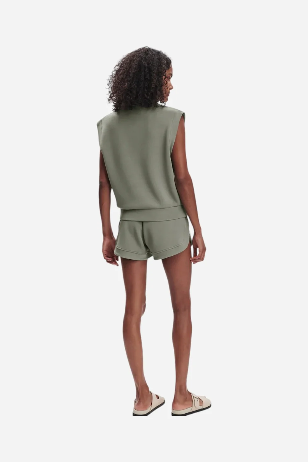 Varley Loretta Half-Zip Sleeveless Sweat in Shadow - Image 6