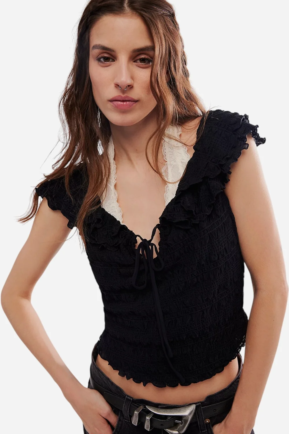 Free People Love You More Tee in Black