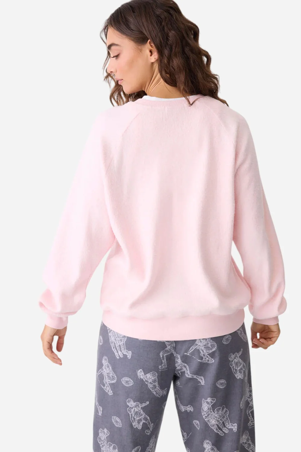 PJ Salvage Long Sleeve Game Day Sweater in Blush - Image 4