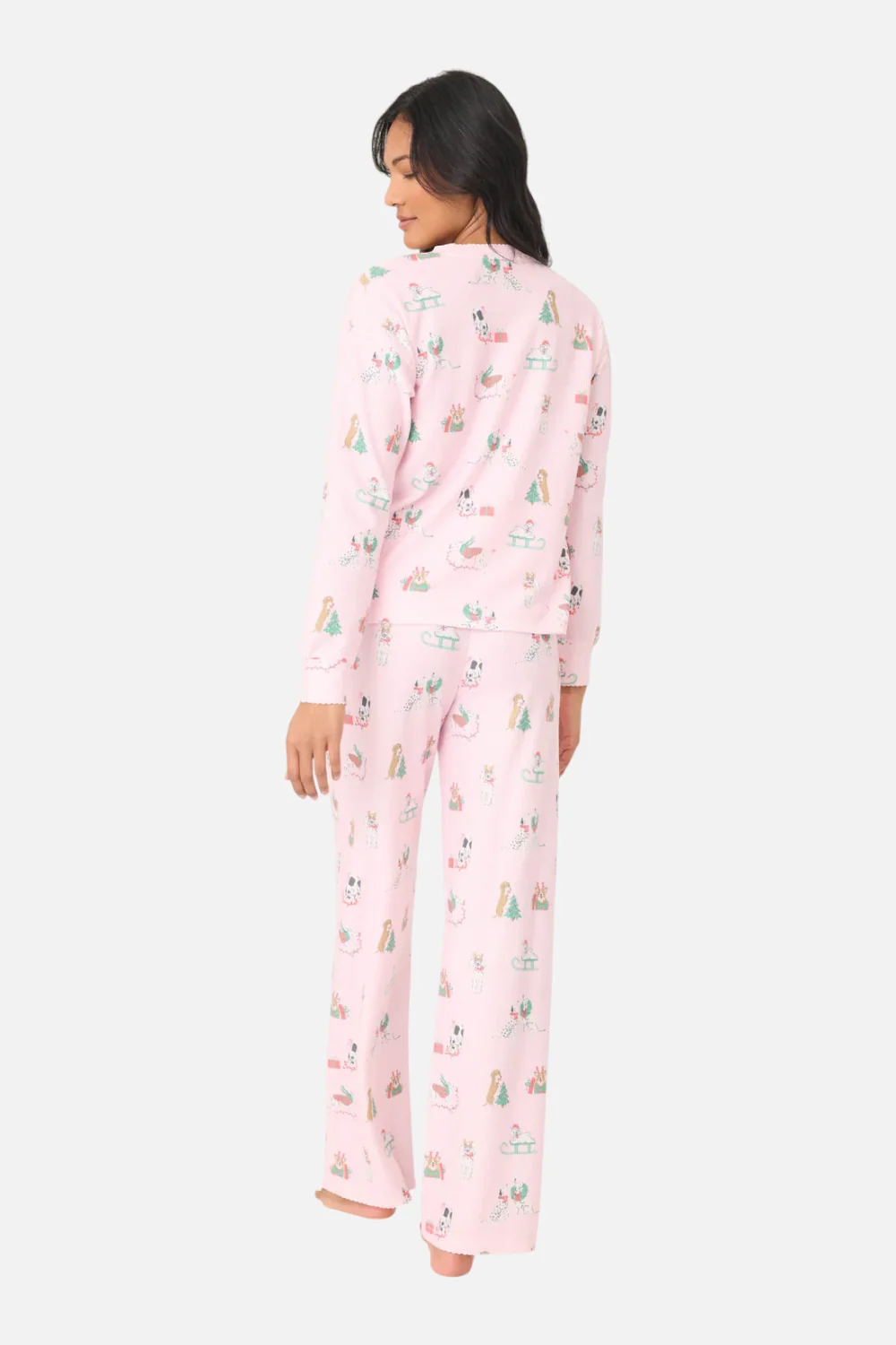 PJ Salvage Peace & Pawlidays Dog Print Top in Pink - Image 3