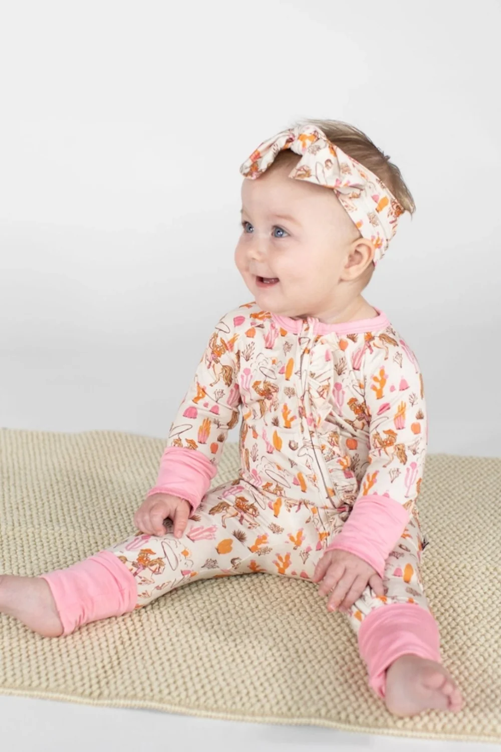 Goosies Saddle Up, Cowgirl Long Sleeve Convertible Zip PJ's - Image 2