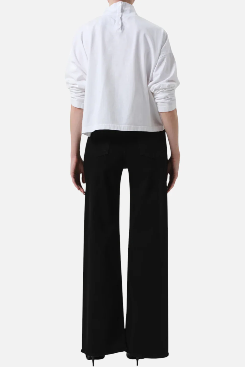 Citizens of Humanity Lyra Long Wide Leg Jean in Plush Black - Image 3