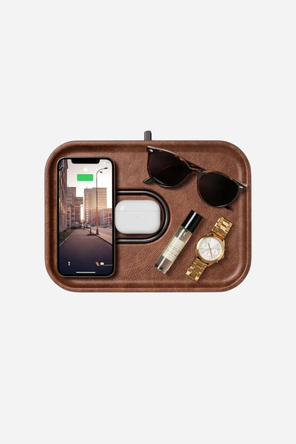 Courant Mag:3 Dual-Device Charging Tray in Leather - Image 2