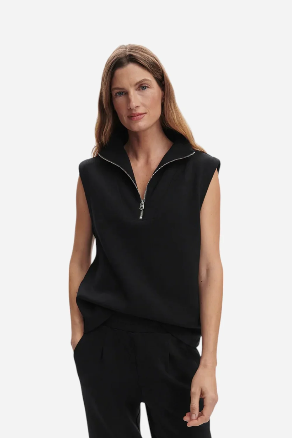 Varley Magnolia 2.0 Half-Zip Tank in Black