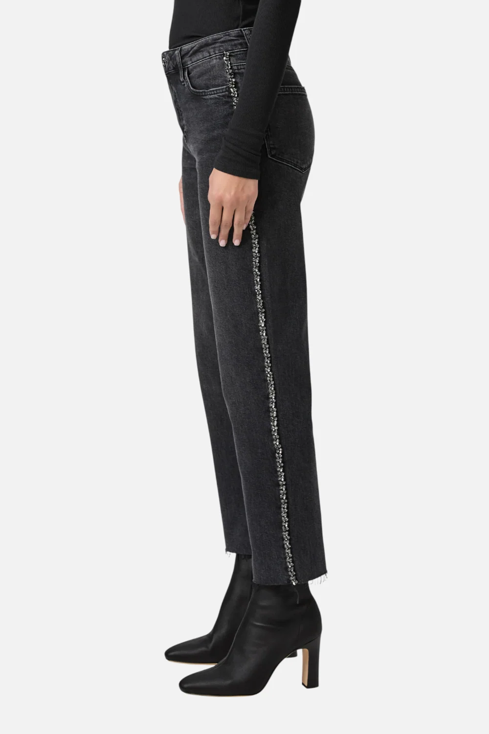 Paige Mason Ankle Jean in Glitz Black Embellished - Image 2