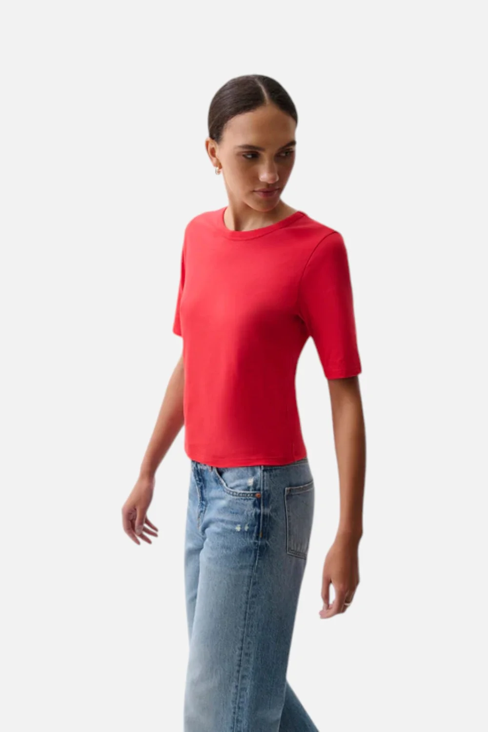 Pistola Melika Quarter Sleeve Crew Neck Tee in Negroni - Image 3