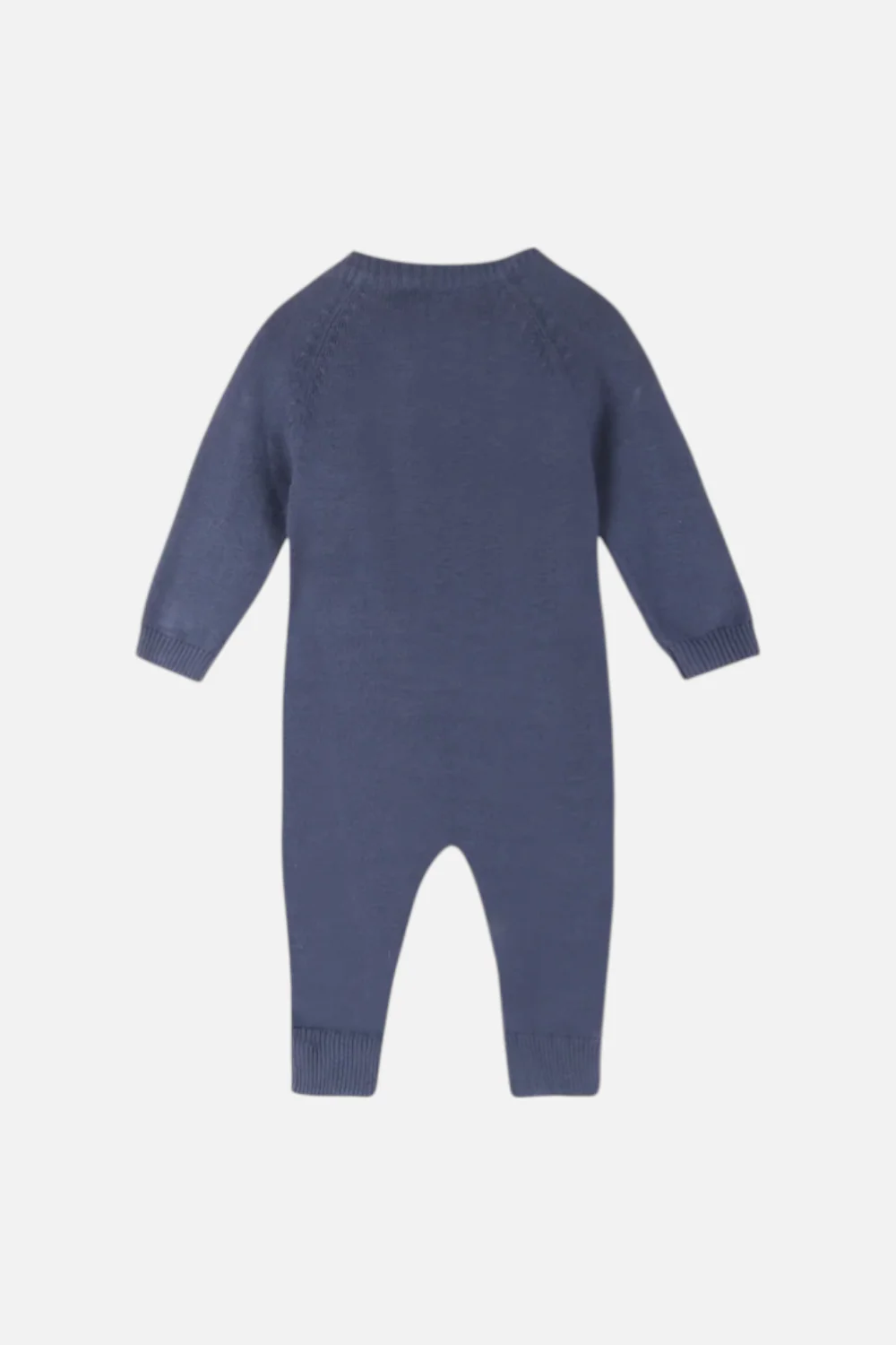 Viverano Baby Milan Earthy Knit Classic Button Jumpsuit in Blue - Image 3