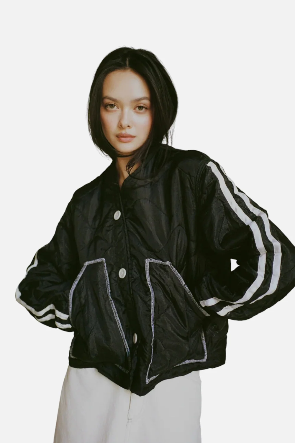 Sloppy Seconds Military Liner Track Jacket in Black - Image 2