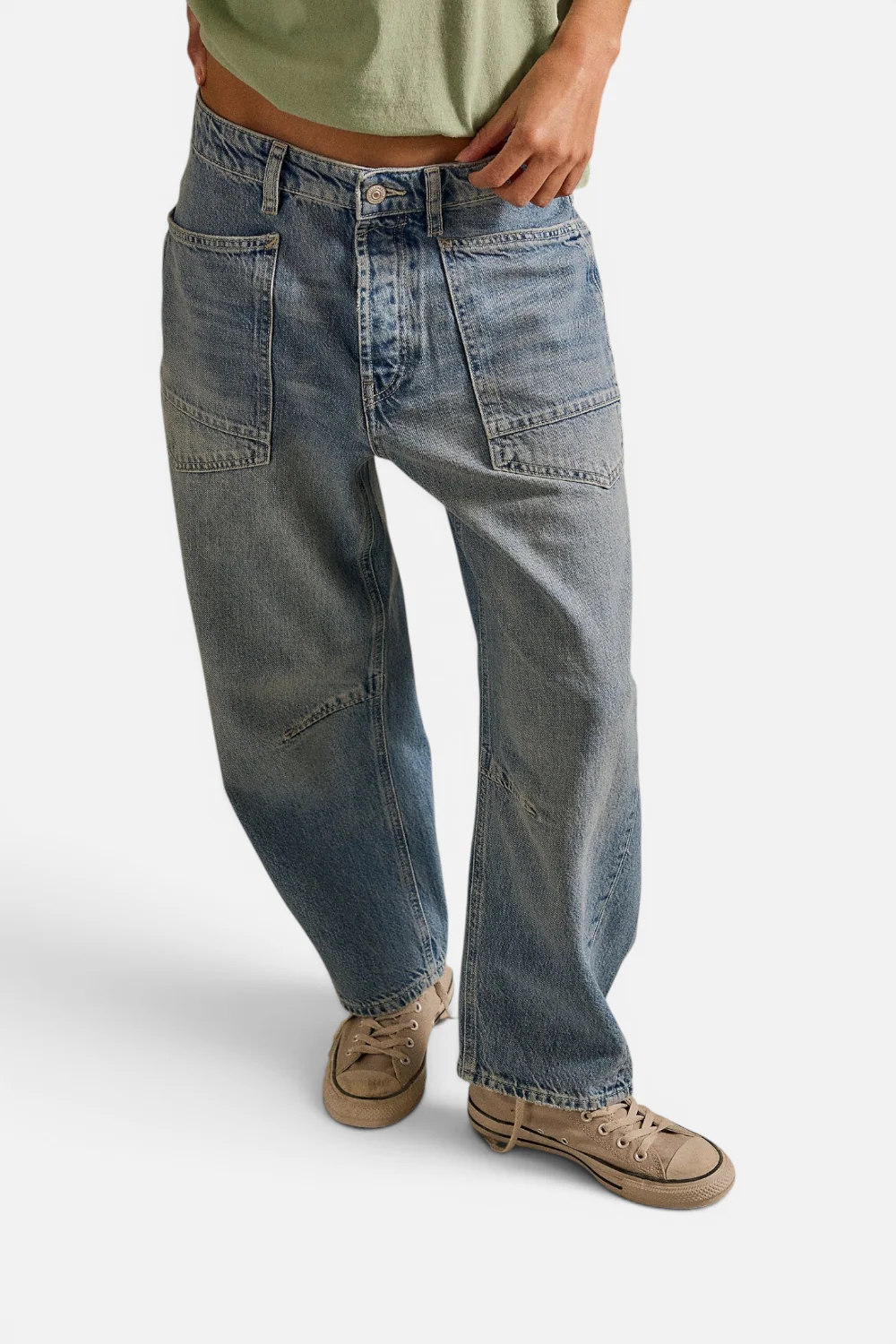 Free People Minimalist Moxie Boyfriend Barrel Jean in County Fair